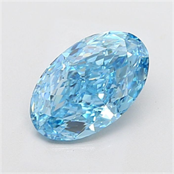 Picture of Lab Grown Diamond 2.78 Carats, Oval with  Cut, Fancy Vivid Blue Color, VVS2 Clarity and Certified by IGI