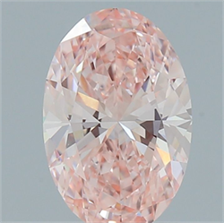 Picture of Lab Grown Diamond 1.41 Carats, Oval with  Cut, Fancy Vivid Pink Color, VVS2 Clarity and Certified by IGI