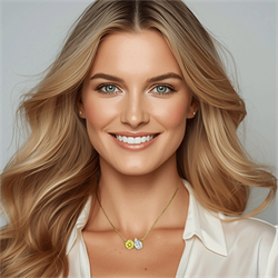 Picture of 1 carat Canary Yellow and 1 carat Pear lab diamond Min F VS1 Ready to wear