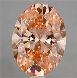 Picture of Lab Grown Diamond 3.02 Carats, Oval with  Cut, Fancy Vivid Pink Color, VS1 Clarity and Certified by IGI