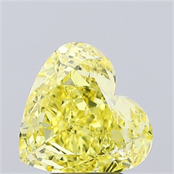 Picture of Lab Grown Diamond 2.76 Carats, Heart with  Cut, Fancy Vivid Yellow Color, VS1 Clarity and Certified by IGI