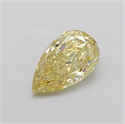 Lab Grown Diamond 1.26 Carats, Pear with  Cut, Fancy Yellow Color, VS1 Clarity and Certified by IGI