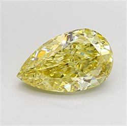 Picture of Lab Grown Diamond 3.04 Carats, Pear with  Cut, Fancy Intense Yellow Color, VS1 Clarity and Certified by IGI