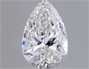 Natural Diamond 0.50 Carats, Pear with  Cut, D Color, VVS2 Clarity and Certified by GIA