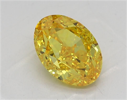 Picture of Lab Grown Diamond 1.77 Carats, Oval with  Cut, Fancy Vivid Yellow Color, VS1 Clarity and Certified by IGI