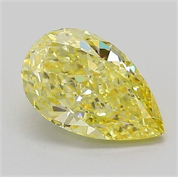 Picture of Lab Grown Diamond 1.27 Carats, Pear with  Cut, Fancy Intense Yellow Color, VS2 Clarity and Certified by IGI