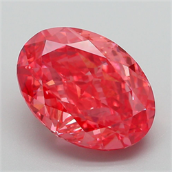 Picture of Lab Grown Diamond 5.06 Carats, Oval with  Cut, Fancy Vivid Pink Color, VS2 Clarity and Certified by IGI