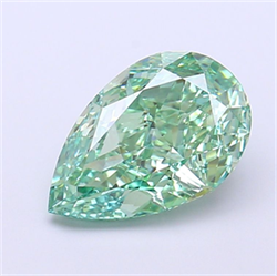 Picture of Lab Grown Diamond 2.51 Carats, Pear with  Cut, Fancy Vivid Green Color, VS1 Clarity and Certified by IGI