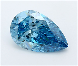 Picture of Lab Grown Diamond 2.99 Carats, Pear with  Cut, Fancy Vivid Blue Color, VVS2 Clarity and Certified by IGI