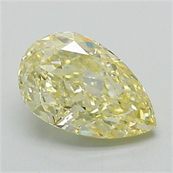 Picture of Lab Grown Diamond 1.38 Carats, Pear with  Cut, Fancy Intense Yellow Color, VS1 Clarity and Certified by IGI