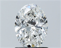 Natural Diamond 1.01 Carats, Oval with  Cut, F Color, SI2 Clarity and Certified by GIA