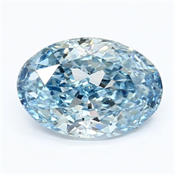Picture of Lab Grown Diamond 1.40 Carats, Oval with  Cut, Fancy Vivid Blue Color, VS1 Clarity and Certified by IGI
