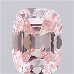 Picture of Lab Grown Diamond 5.01 Carats, CUSHION MODIFIED with  Cut, Fancy Intense Pink Color, VS2 Clarity and Certified by IGI