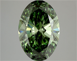 Picture of Lab Grown Diamond 4.02 Carats, Oval with  Cut, Fancy Vivid Green Color, VVS2 Clarity and Certified by IGI