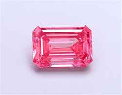 Picture of Lab Grown Diamond 1.54 Carats, Emerald with  Cut, Fancy Vivid Pink Color, VS1 Clarity and Certified by IGI