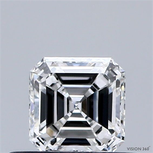 Foto Diamante Natural 0.40 quilates, Asscher , Color F, claridad VVS2 y certificado GIA de