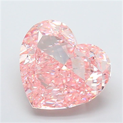 Picture of Lab Grown Diamond 10.05 Carats, Heart with  Cut, Fancy Vivid Pink Color, VS2 Clarity and Certified by IGI