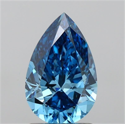Picture of Lab Grown Diamond 1.54 Carats, Pear with  Cut, Fancy Vivid Blue Color, VS1 Clarity and Certified by IGI
