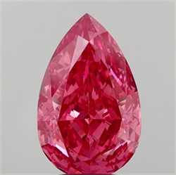 Picture of Lab Grown Diamond 4.05 Carats, Pear with  Cut, Fancy Vivid Pink Color, VS2 Clarity and Certified by IGI