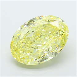 Picture of Lab Grown Diamond 7.05 Carats, Oval with  Cut, Fancy Intense Yellow Color, VVS2 Clarity and Certified by IGI