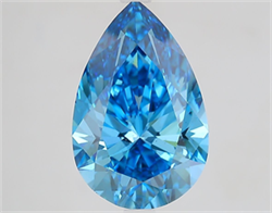 Picture of Lab Grown Diamond 4.01 Carats, Pear with  Cut, Fancy Vivid Blue Color, VS2 Clarity and Certified by IGI