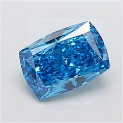 Picture of Lab Grown Diamond 2.83 Carats, CUSHION MODIFIED with  Cut, Fancy Vivid Blue Color, VS2 Clarity and Certified by IGI