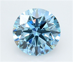 Picture of Lab Grown Diamond 2.27 Carats, Round with Ideal Cut, Fancy Vivid Blue Color, VS2 Clarity and Certified by IGI