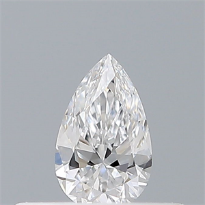 Picture of Natural Diamond 0.19 Carats, Pear with  Cut, D Color, IF Clarity and Certified by GIA