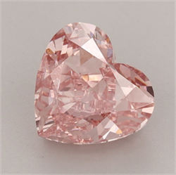 Picture of Lab Grown Diamond 4.04 Carats, Heart with  Cut, Fancy Vivid Pink Color, VS1 Clarity and Certified by IGI