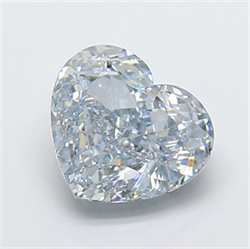 Picture of Lab Grown Diamond 3.01 Carats, Heart with  Cut, Fancy Intense Blue Color, VVS2 Clarity and Certified by IGI