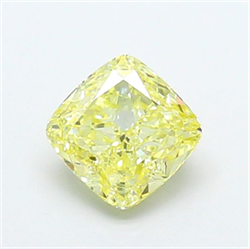 Picture of Lab Grown Diamond 1.27 Carats, CUSHION MODIFIED with  Cut, Fancy Yellow Color, VVS2 Clarity and Certified by IGI