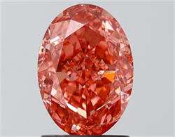 Picture of Lab Grown Diamond 2.03 Carats, Oval with  Cut, Fancy Vivid Pink Color, VS1 Clarity and Certified by IGI