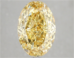Picture of Lab Grown Diamond 5.03 Carats, Oval with  Cut, Fancy Vivid Yellow Color, VS1 Clarity and Certified by IGI