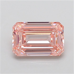 Picture of Lab Grown Diamond 2.53 Carats, Emerald with  Cut, Fancy Intense Pink Color, VS1 Clarity and Certified by IGI
