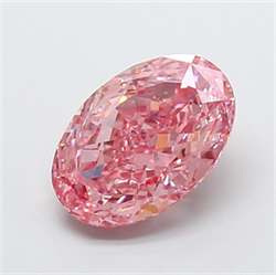 Picture of Lab Grown Diamond 3.50 Carats, Oval with  Cut, Fancy Vivid Pink Color, VS1 Clarity and Certified by IGI