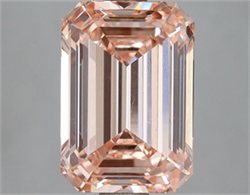 Picture of Lab Grown Diamond 1.56 Carats, Emerald with  Cut, Fancy Intense Pink Color, VVS2 Clarity and Certified by IGI
