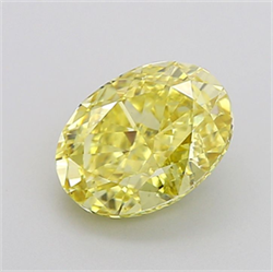 Picture of Lab Grown Diamond 2.02 Carats, Oval with  Cut, Fancy Intense Yellow Color, VS1 Clarity and Certified by IGI