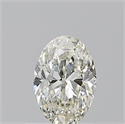 Natural Diamond 0.50 Carats, Oval with  Cut, J Color, VVS2 Clarity and Certified by GIA