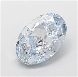 Picture of Lab Grown Diamond 3.55 Carats, Oval with  Cut, Fancy Blue Color, VVS1 Clarity and Certified by IGI