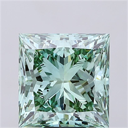 Picture of Lab Grown Diamond 12.25 Carats, Princess with  Cut, Fancy Vivid Green Color, VS2 Clarity and Certified by IGI