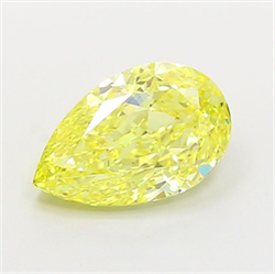 Picture of Lab Grown Diamond 2.04 Carats, Pear with  Cut, Fancy Vivid Yellow Color, VS2 Clarity and Certified by IGI