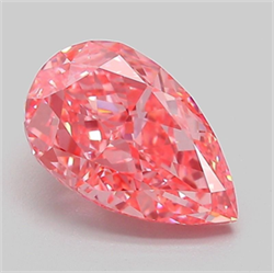 Picture of Lab Grown Diamond 2.09 Carats, Pear with  Cut, Fancy Vivid Pink Color, VVS2 Clarity and Certified by IGI