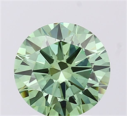 Picture of Lab Grown Diamond 1.90 Carats, Round with Excellent Cut, Fancy Vivid Green Color, VS1 Clarity and Certified by IGI