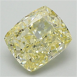 Picture of Lab Grown Diamond 1.57 Carats, Cushion with  Cut, Fancy Intense Yellow Color, VVS2 Clarity and Certified by IGI