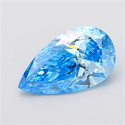 Picture of Lab Grown Diamond 2.00 Carats, Pear with  Cut, Fancy Vivid Blue Color, VS1 Clarity and Certified by IGI