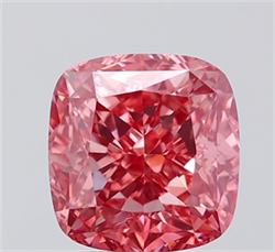 Picture of Lab Grown Diamond 3.46 Carats, CUSHION MODIFIED with  Cut, Fancy Vivid Pink Color, VS1 Clarity and Certified by IGI