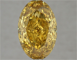 Picture of Lab Grown Diamond 4.05 Carats, Oval with  Cut, Fancy Vivid Yellow Color, VS1 Clarity and Certified by IGI