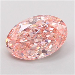 Picture of Lab Grown Diamond 3.21 Carats, Oval with  Cut, Fancy Vivid Pink Color, VS1 Clarity and Certified by IGI