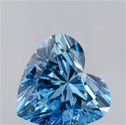 Picture of Lab Grown Diamond 2.51 Carats, Heart with  Cut, Fancy Vivid Blue Color, VS2 Clarity and Certified by IGI