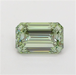 Picture of Lab Grown Diamond 1.50 Carats, Emerald with  Cut, Fancy Vivid Green Color, VS1 Clarity and Certified by IGI